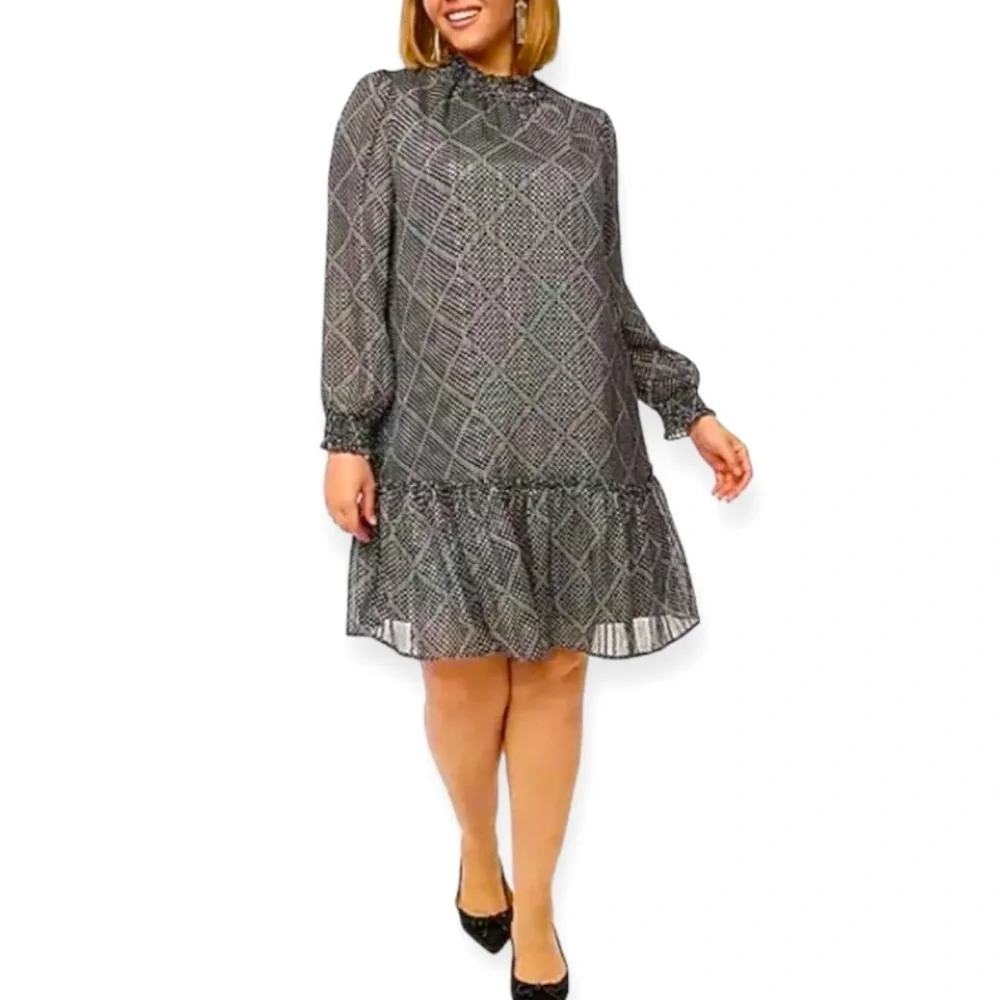 J. Crew Ruffle Tiered Mini Dress Black